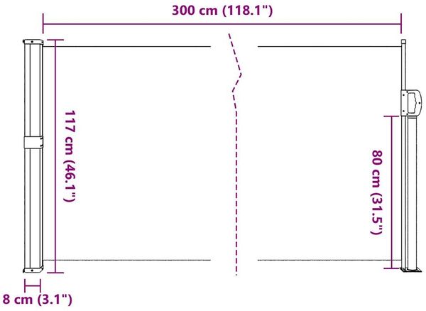 vidaXL Seitenmarkise Ausziehbar Schwarz 117x300 cm 4004279 Bild 9