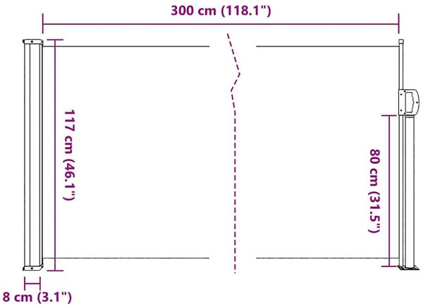 vidaXL Seitenmarkise Ausziehbar Schwarz 117x300 cm 4004279 Bild 10