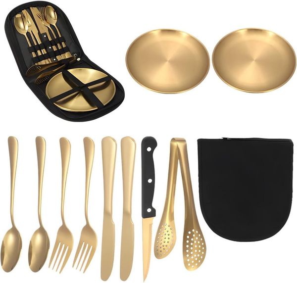ibettertec Besteck-Set Besteck-Set,Besteckset für 2 Personen,10 teilig Edelstahl Besteck set, Edelstahl, Essbesteck mit Messer Gabel Löffel, Tafelmesser