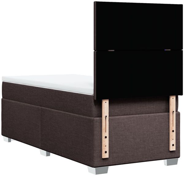 vidaXL Boxspringbett mit Matratze Dunkelbraun 90x190 cm Stoff 3292639 Bild 12