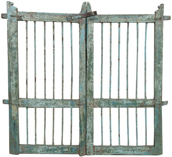 Biscottini Tor aus Holz für den Außenbereich 107 x 6 x 98 cm | Gartentor mit Doppeltür | Gartentor im Vintage restauriert