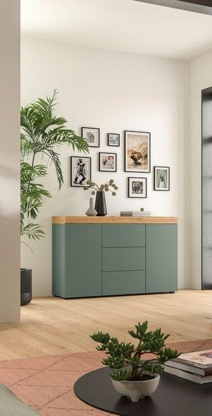OTTO home Sideboard MAMBO, TOPSELLER!, Breite 125cm, 2 Türen, 3 Schubkästen, push-2-open (1 St, 2 farbige Ausführung, in verschiedenen Farben erhältlich), Sideboard, Kommode, Wohnzimmer, Flur, Arbeitszimmer