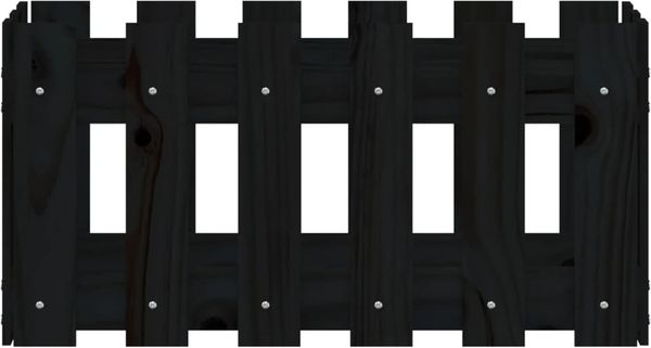 vidaXL Pflanzkübel Lattenzaun-Design Schwarz 60x30x30 cm Kiefernholz 832469 Bild 5