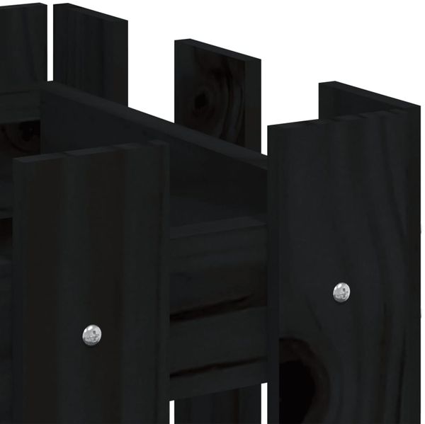 vidaXL Pflanzkübel Lattenzaun-Design Schwarz 60x30x30 cm Kiefernholz 832469 Bild 7