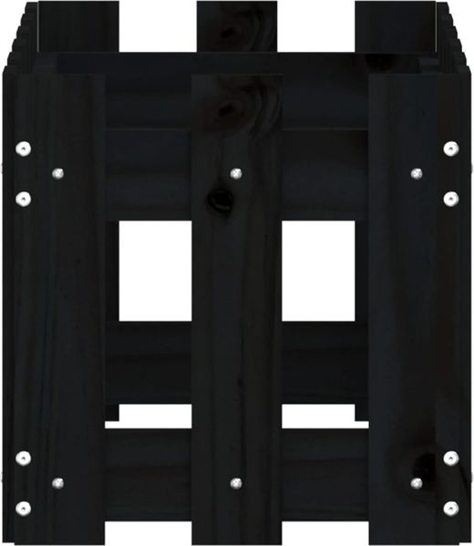 vidaXL Pflanzkübel Lattenzaun-Design Schwarz 60x30x30 cm Kiefernholz 832469 Bild 6
