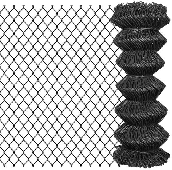 vidaXL Maschendrahtzaun 25 x 1 m Stahl Grau 142429