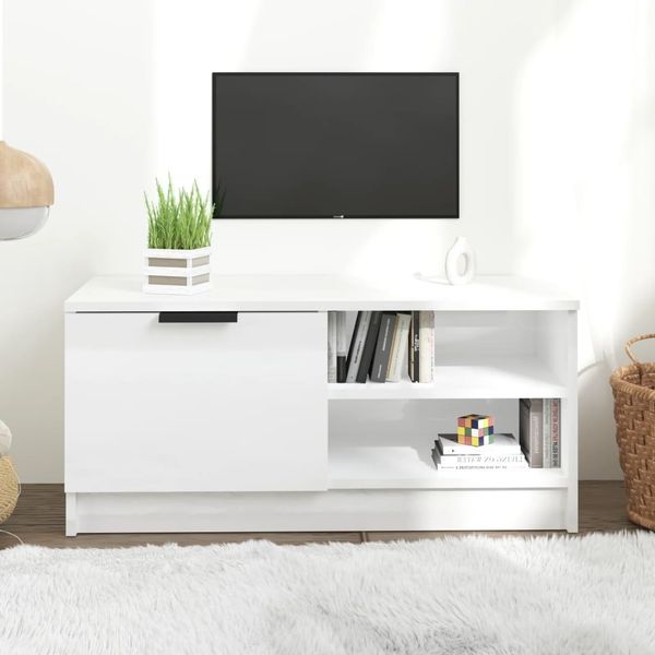 vidaXL TV-Schrank Hochglanz-Weiß 80x35x36,5 cm Holzwerkstoff 811478
