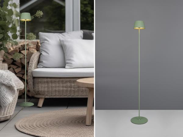 TRIO Leuchten LED Außen-Stehlampe SUAREZ, Dimmfunktion, USB-Ladefunktion, LED fest integriert, Warmweiß, Outdoor Akku Stehleuchte 123 cm, Touch-Dimmer, USB-C Anschluss, IP44