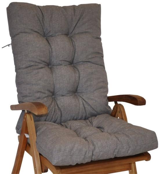 Rattani Hochlehnerauflage Polster für Gartenstuhl Hochlehner Auflage Sylva 120 x 50 dunkelgrau