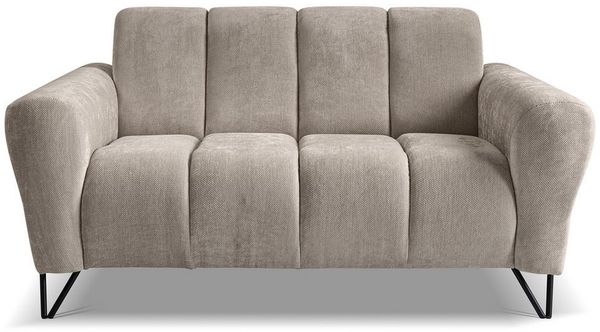 Beautysofa Sofa mit Metallbeine in schwarzer VOLARE, 2-Sitzer, viele Farbvarianten, ohne Schlaffunktion