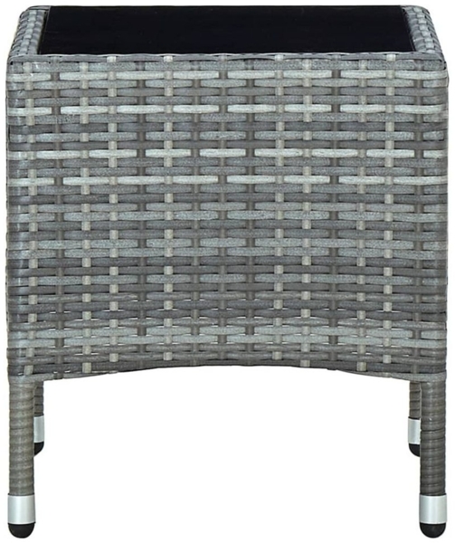 vidaXL Gartentisch Grau 40x40x45 cm Poly Rattan 45902