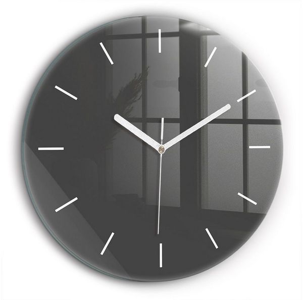Tulup Wanduhr Glasrunde Uhr Moderne Glaswanduhr 60cm Uhr aus Gehärtetem Glas