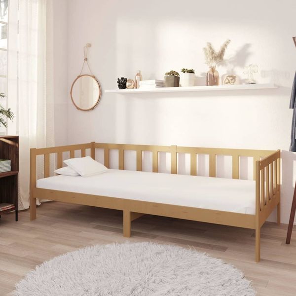 vidaXL Tagesbett mit Matratze 90x200 cm Honigbraun Massivholz Kiefer [3083627]