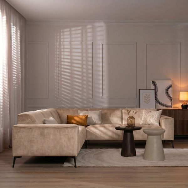 Bronx71 Ecksofa Vegas Samt taupe links/rechts