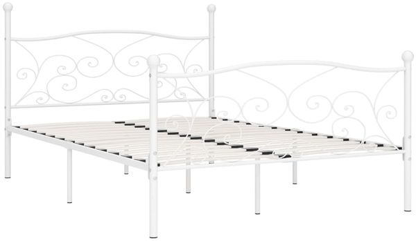 Doppelbett, Bettgestell Modernen mit Lattenrost Weiß Metall 140 x 200 cm d1302e