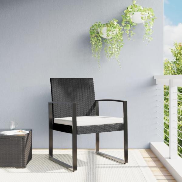 vidaXL Garten-Esszimmerstühle 2 Stk. Schwarz PP-Rattan 360203