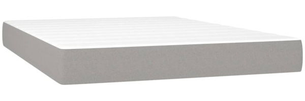 Doppelbett, Polsterbett mit Matratze Stoff Hellgrau 140x200 cm Bild 4