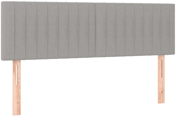 Doppelbett, Polsterbett mit Matratze Stoff Hellgrau 140x200 cm Bild 5