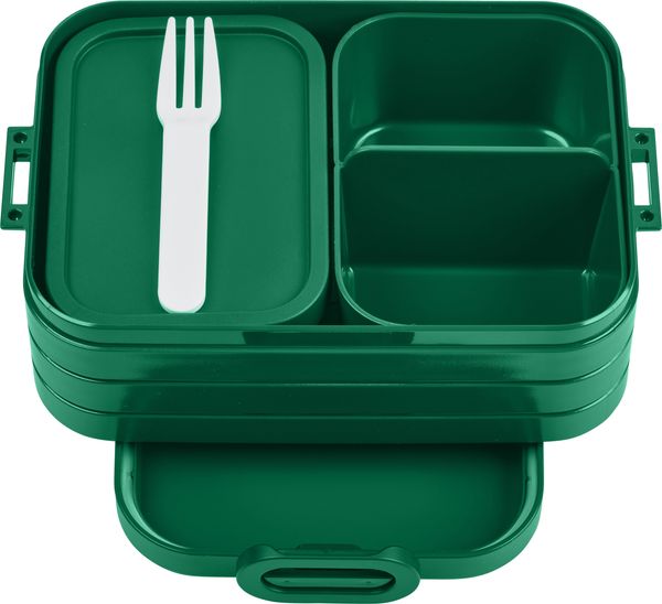 Mepal - Bento Lunchbox Take A Break Midi - Brotdose mit Bento-Box - Meal Prep Box für Sandwiches, Kleine Snacks & Reste - Snack & Mittagessen - Essensbox mit Fächern - 900 ml - Vivid Green