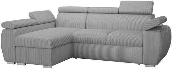 'Boston Mini Premium' Ecksofa, Cord, Grau, 98 x 255 x 170 cm, Links