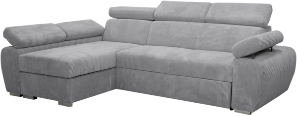 'Boston Mini Premium' Ecksofa, Cord, Grau, 98 x 255 x 170 cm, Links