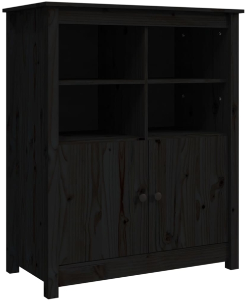 vidaXL Sideboard Schwarz 83 x 41,5 x 100 cm Massivholz Kiefer [821516]