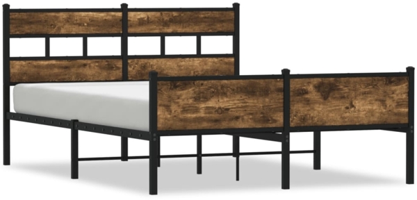 vidaXL Bettgestell ohne Matratze Räuchereiche 140x200 cm Holzwerkstoff 4017237