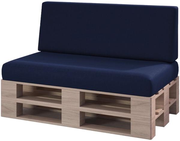 sunnypillow Palettenkissen Milano - 2er Set Palettenauflage mit abnehmbarem Bezug Kaltschaum, 2er Set Sitz- und Rückenkissen
