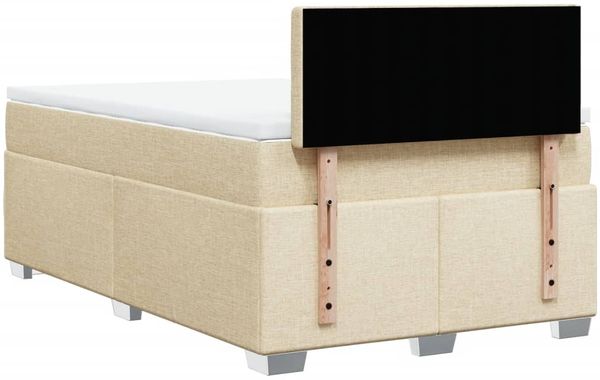 vidaXL Boxspringbett mit Matratze Creme 120x200 cm Stoff 3288174 Bild 12