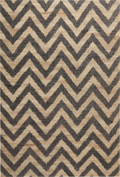 Teppich Jute beige schwarz 160 x 230 cm ZickZack-Muster Kurzflor DEDEPINARI