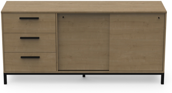 Calicosy Sideboard 2 Schiebetüren und 3 Schubladen L181 cm - CRAFT - Helles Holz