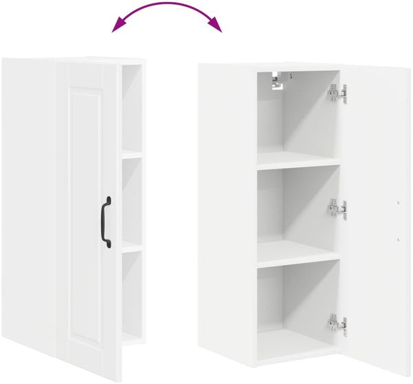 vidaXL Wandschrank PORTO 2 pcs Hochglanz Weiß 30 x 31 x 80 cm 885364 Bild 12