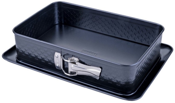 Zenker Rechteck-Springform 28x18 cm – Ideal für Valentins- & Muttertag, mit einzigartiger Herz-Prägung, PFAS-frei, Made in Germany