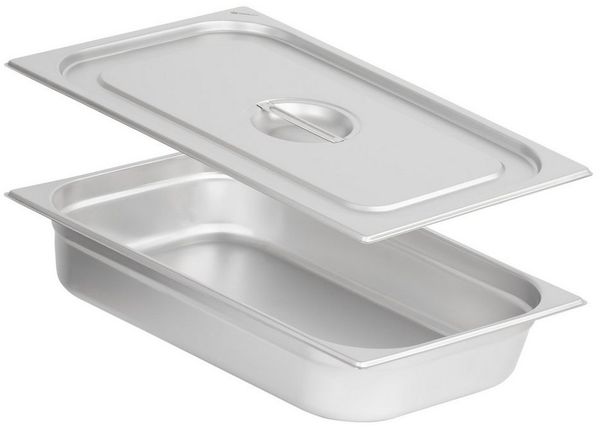 Mahlzeit Thermobehälter GN Behälter 1/1 mit Deckel, Höhe 100 mm, Edelstahl Wärmebehälter, Edelstahl, (Set, 2-tlg, GN Behälter und Deckel), für Chafing Dish