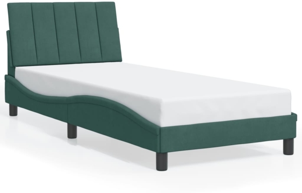 vidaXL Bettgestell mit LED ohne Matratze "Hanko" Dunkelgrün 90x200 cm Samt 3213760 Bild 4