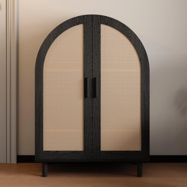 Schuhschrank mit 2 Türen, Schuhregal, Sideboard, Mehrzweckschrank, schmal