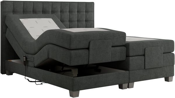 Boxspringbett elektrisch verstellbar, Schlafzimmerbett, Bettkasten - ELEKTRO - 180 x 200 cm - Dunkelgrau Stoff - H4 Bild 5