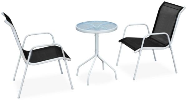 vidaXL 3-tlg. Bistro-Set Stahl Schwarz 43314