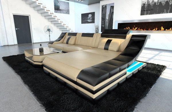 Sofa Dreams Ecksofa Ledersofa Turino Mini L Form, Designersofa