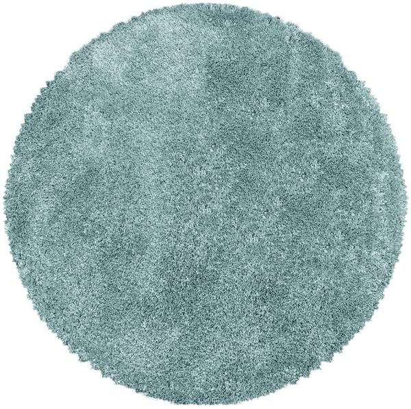 Hochflor Teppich Francesca rund - 120 cm Durchmesser - Blau