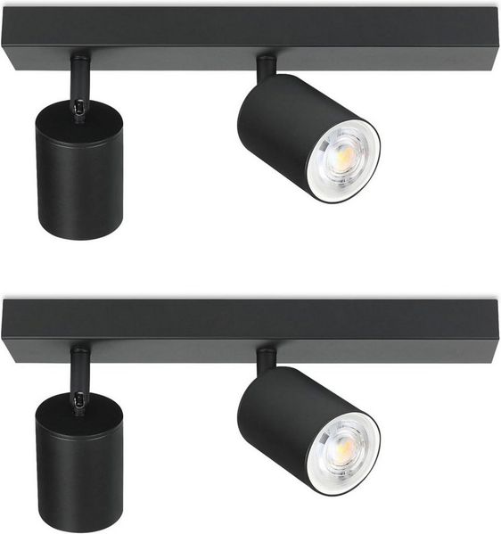 ZMH Deckenstrahler 2 Flammig Deckenleuchte 30CM Modern-Design GU10 Industrial drehbar, 330°Schwenkbar, ohne Leuchtmittel, Schlafzimmer Küche