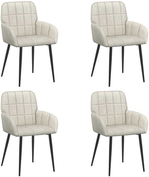 vidaXL Esszimmerstühle 4 pcs Samt (V) Creme 57 x 50 x 85 cm 3428171 Bild 2
