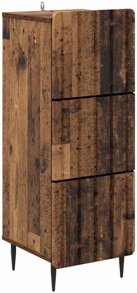 vidaXL Schubladenschrank Altholz 33 x 34,5 x 92 cm Holzwerkstoff 894393