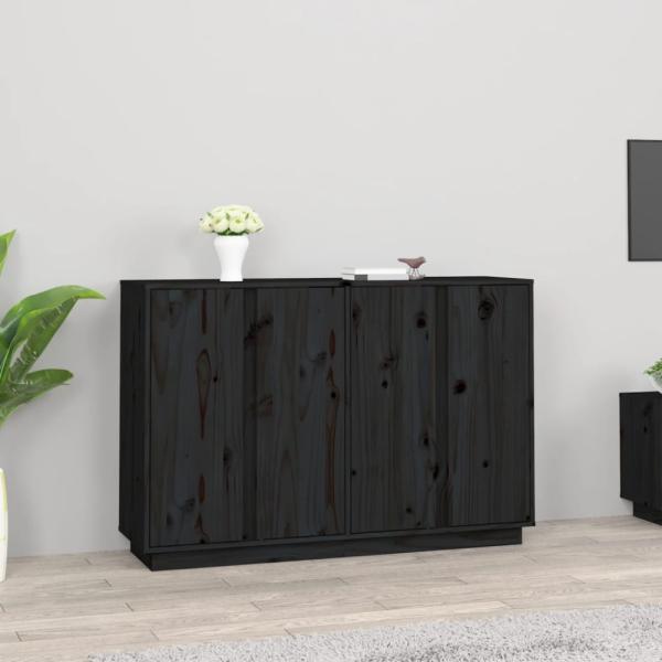 vidaXL Sideboard Schwarz 120 x 35 x 80 cm Massivholz Kiefer [814498]