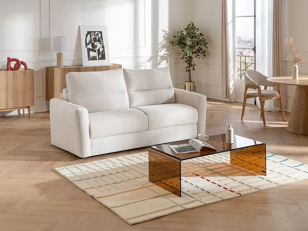 Vente-unique - DOVENA Sofa Stoff Beige - B 100 cm x H 95 cm x L 220 cm