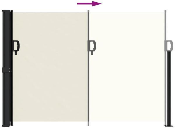 vidaXL Seitenmarkise Ausziehbar Creme 140x500 cm 4004415 Bild 5