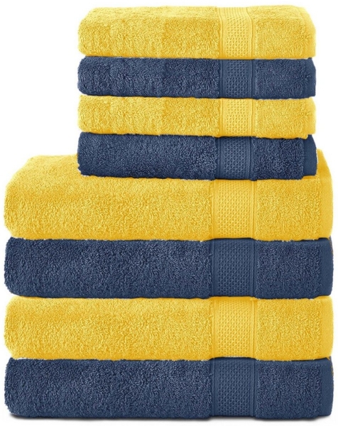 Komfortec Handtuch Set aus 100% Baumwolle, 4 Handtücher 50x100 cm und 4 Badetücher 70x140 cm, Frottee (Packung, 8-St), Duschtücher & Badehandtuch, Weich, Towel, Groß