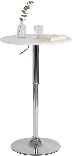 CLP Stehtisch Lamoni 60 cm stufenlos höhenverstellbar 360° drehbar,weiß rund