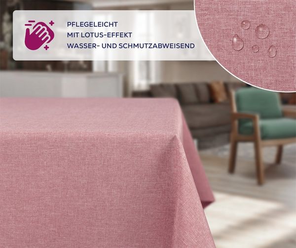 Beautex Tischdecke Fleckenabweisende bügelfreie Tischdecke mit Lotuseffekt, Leinenoptik (1-tlg)