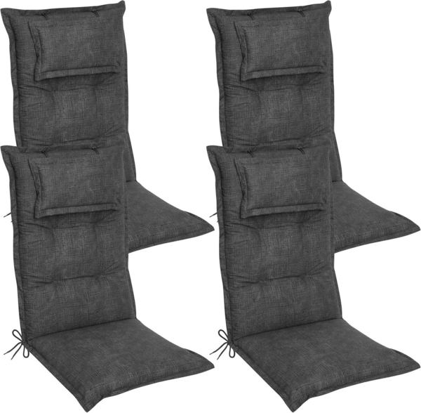 DILUMA Hochlehnerauflage Hochlehner Auflage Florence mit Kopfpolster 120x50x8 cm, (4 St)
